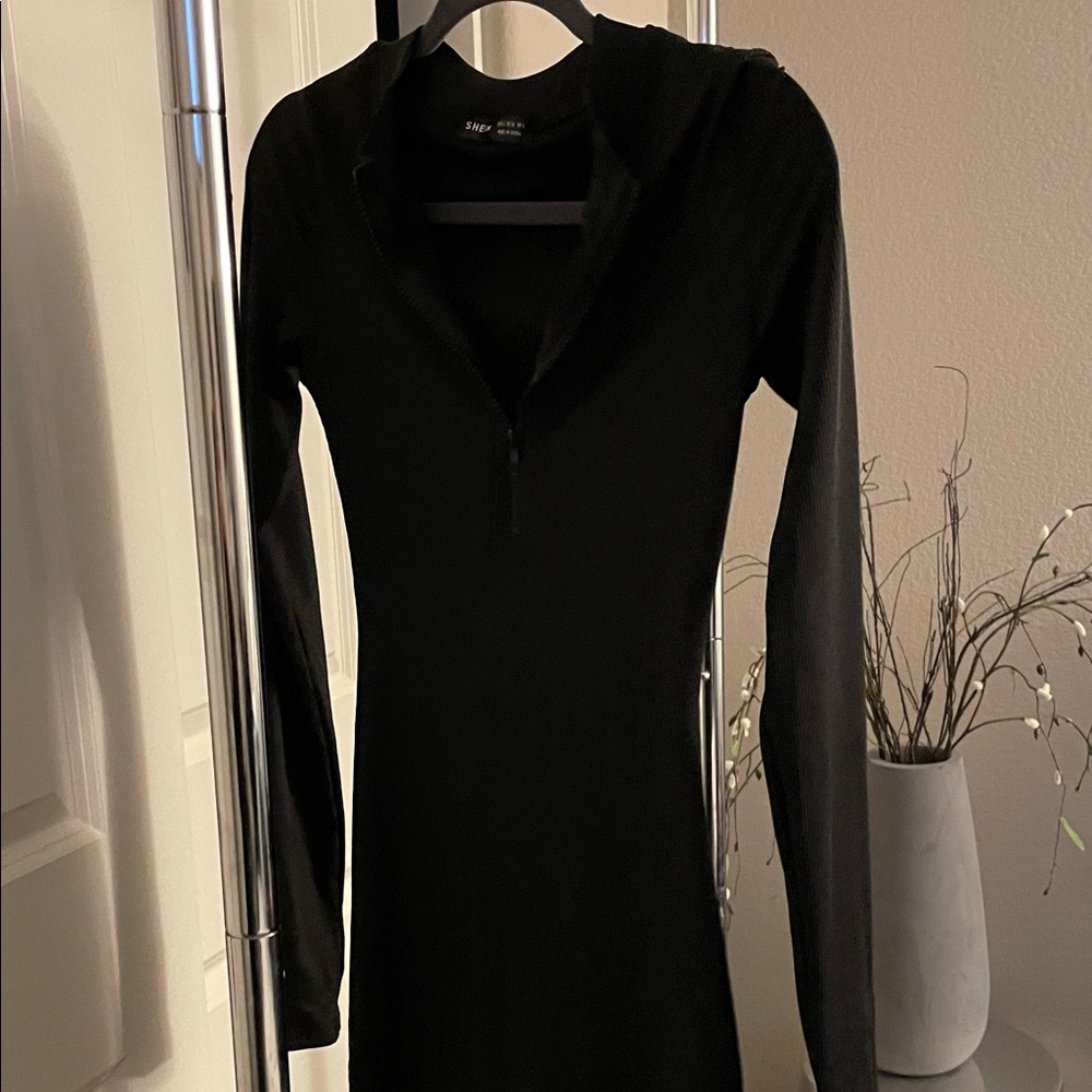 SHEIN Black Long Sleeve Dress